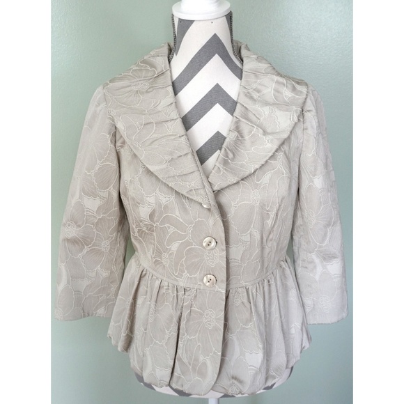 J. Jill Jackets & Blazers - J. JILL Stretch Gray Silver Floral Blazer Coat 8P